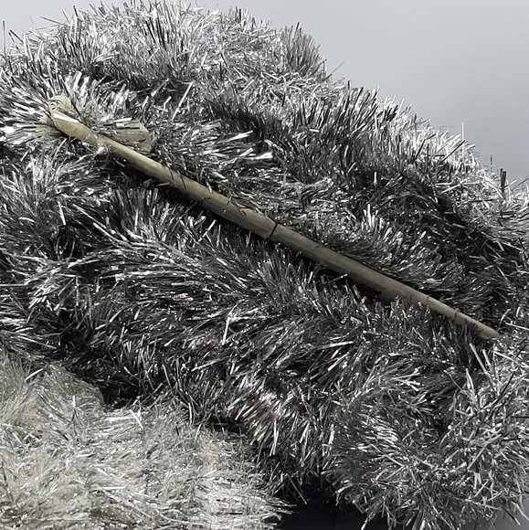 Vintage Christmas Tinsel Garland Silver Soft Over 60 Feet Christmas Tree Decor - Picture 4 of 4